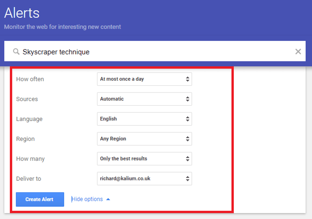 Google alerts