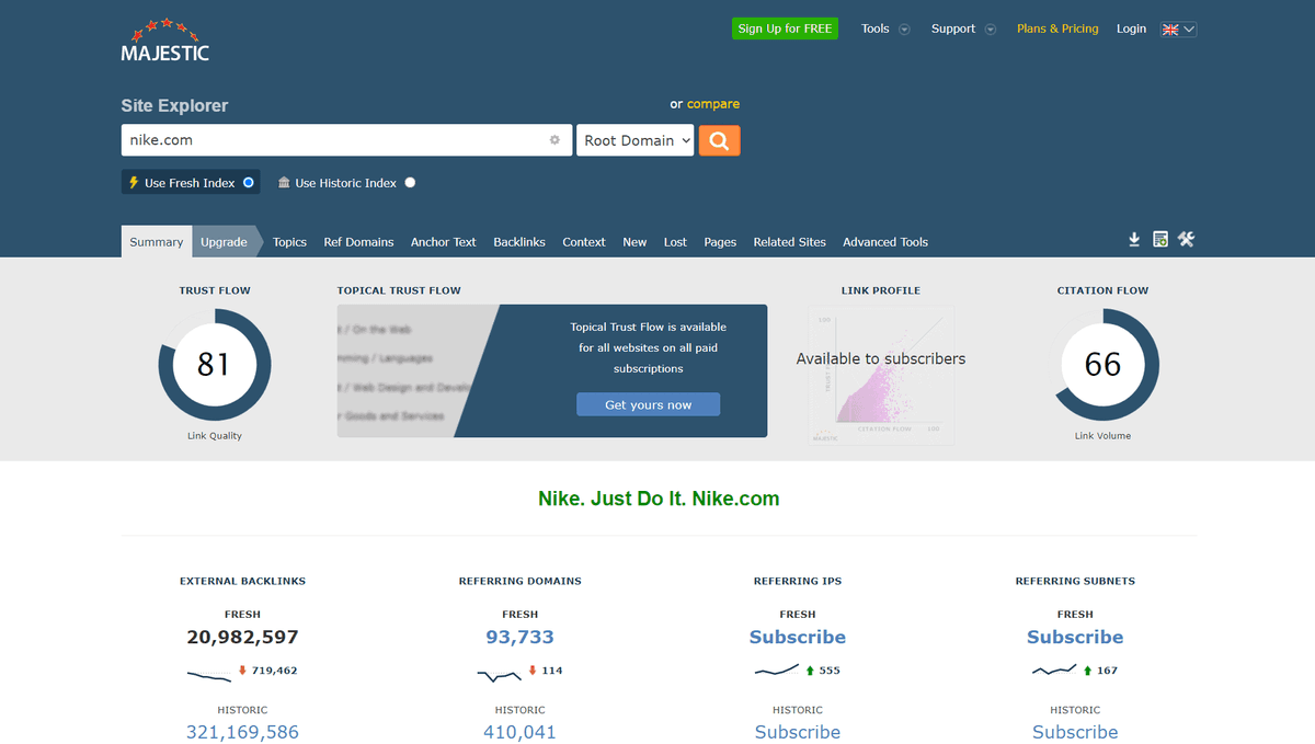majestic seo software